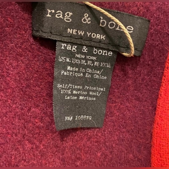 Brand new Rag & Bone Double Faced Wrap/Poncho, Reversible, 100% Merino Wool NWT - Picture 7 of 7